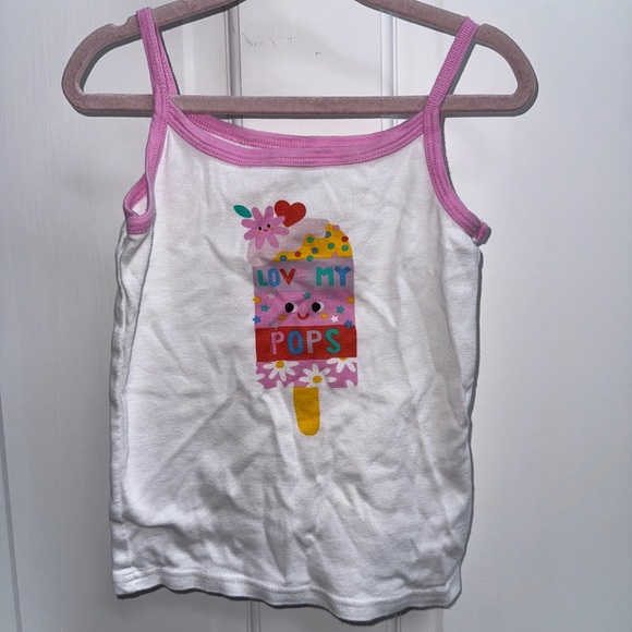 PJ Place 3T White and Pink Love My Pops Pajama Top Camisole Ice Cream Graphic - Picture 1 of 5